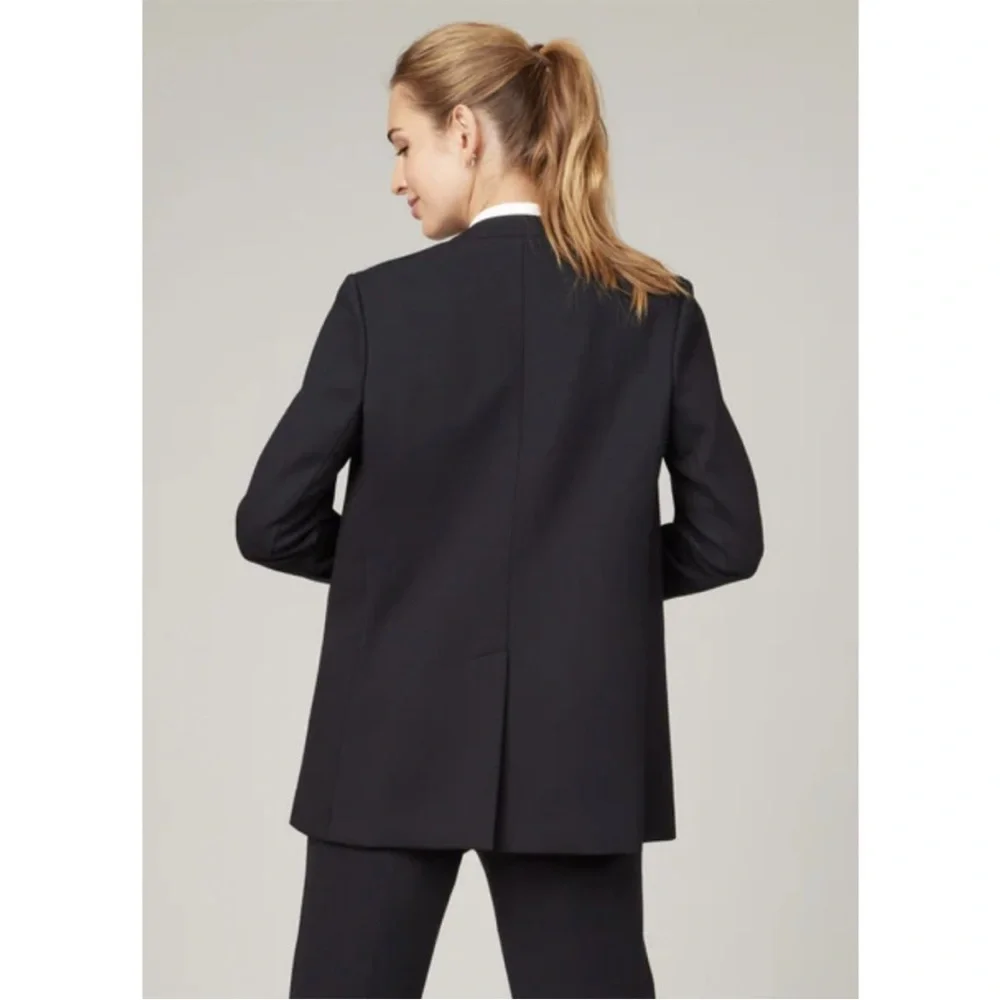 ▪️Spanx The Perfect Collarless Blazer Black Ponte Knit One Button NWT - Picture 4 of 13